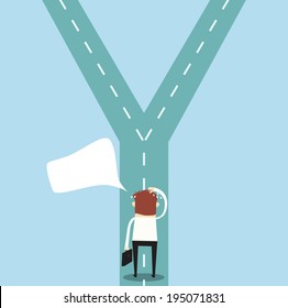 Business man thinking hard decision,vector design
