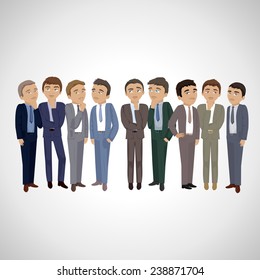 Business Man Thinking - Isolated On Gray Background - Vector Illustration, Graphic Design Editable For Your Design. Business Concept 