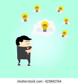 Business man thinking new idea.