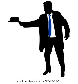 business man throwing his hat 