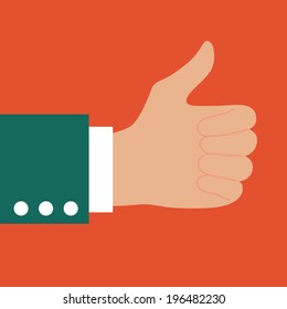 business man thumb up hand,illustration,vector