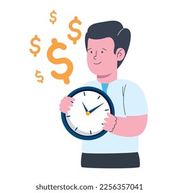 business man with time character