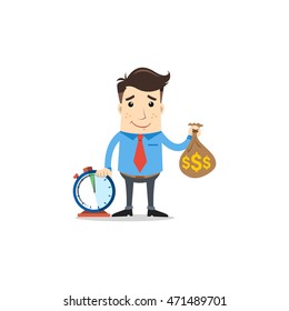 business man with time and money