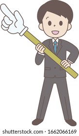Business man para usar las instrucciones stick2