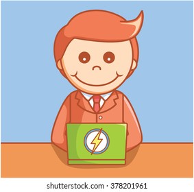 Business man using laptop