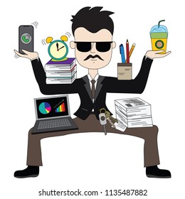 ิีbusy business man vector.