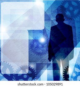 business man. vector background. space for text