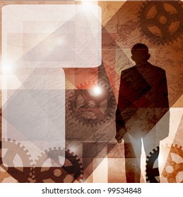  business man. vector background. space for text