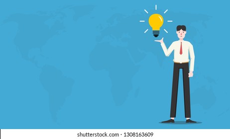 Business man vector. character design. free space for text. wallpaper. copy space.