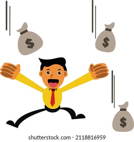 Business Man Vector
Earn A Lot Of Money.suitable For Content 