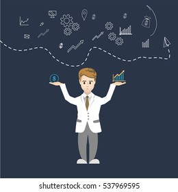 business man, vector graphic