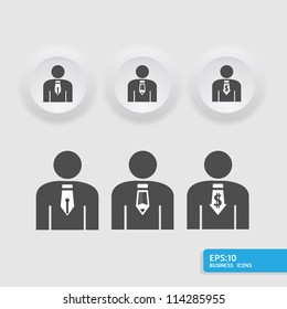  business man vector icon set in black color button frame.  / can be used for infographics /graphic or website button layout vector