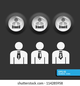  business man vector icon set in black color button frame.  / can be used for infographics /graphic or website button layout vector