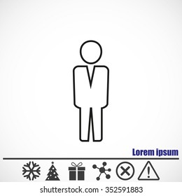 Business man vector icon.Flat design.