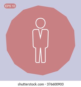 Business man vector icon.Flat design.