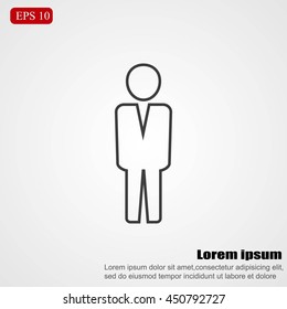 Business man vector icon.Flat design.

