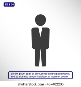 Business man vector icon.Flat design