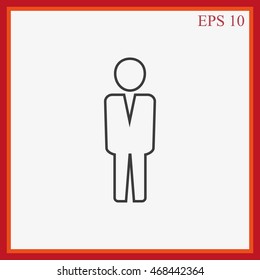 Business man vector icon.Flat design.