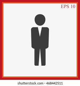 Business man vector icon.Flat design.