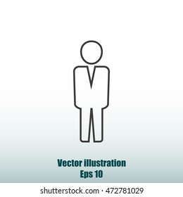 Business man vector icon.Flat design.