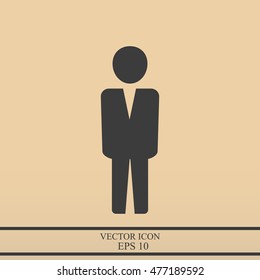 Business man vector icon.Flat design.