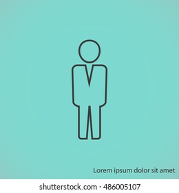 Business man vector icon.Flat design.