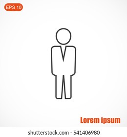 Business man vector icon.Flat design.