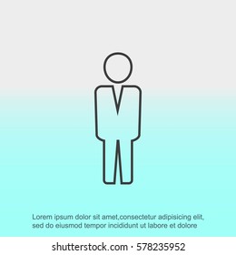 Business man vector icon.Flat design.