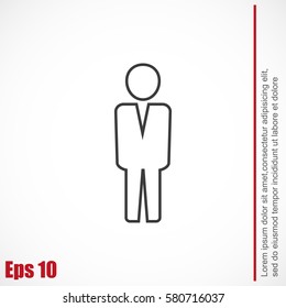 Business man vector icon.Flat design.