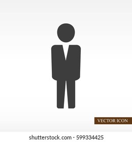 Business man vector icon.Flat design.