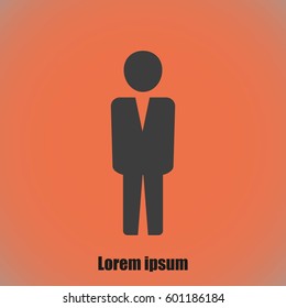 Business man vector icon.Flat design.