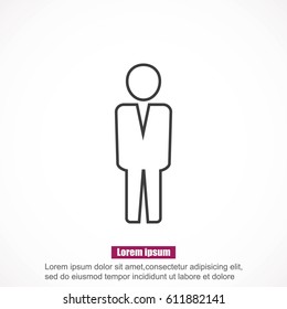 Business man vector icon.Flat design.