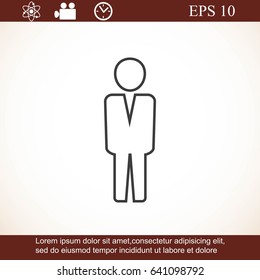 Business man vector icon.Flat design.
