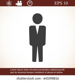 Business man vector icon.Flat design.