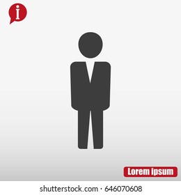 Business man vector icon.Flat design.