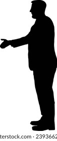Business man vector, Official man silhouette, Black, different pose, isolated on white background