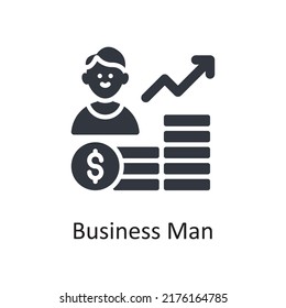 Business Man Vector Solid Icon Design Illustration. Project Managements Symbol On White Background EPS 10 File