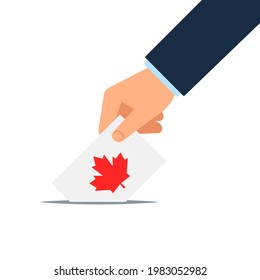 Business man vote canada illustration. Clipart image.