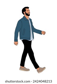 Business man walking vector isolated.