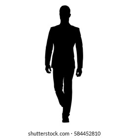 Business Man Walking, Vector Silhouette
