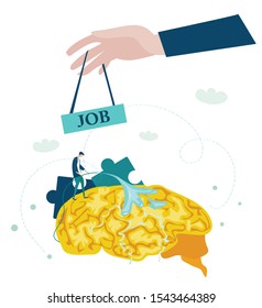 Business man washes the brain. Business concept illustration
