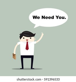 Business Man We Need You Text Stock Vector (Royalty Free) 591396533 ...