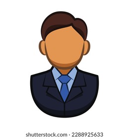 Business Man Wearing a Suit. Business Icon Vector Illustration