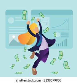 Business man win a rewards