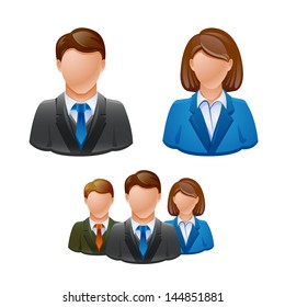 Business Man Woman Icon Vector Illustration Stock Vector (Royalty Free ...