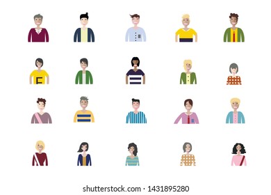 Business man and woman icons. Group of working people. Different nationalities characters. Flat style design Infographic elements 