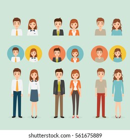 business man and business woman people character. cartoon vector design.