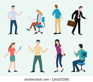 business man and woman set collection with modern style vector illustration