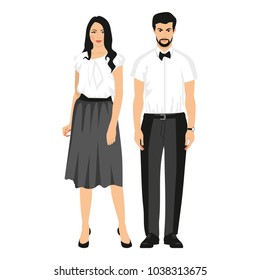 Business man and woman vector office people for corporate illustration isolated on white background. Businessmen employee and executive manager leader are partners