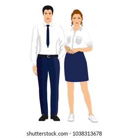 Business man and woman vector office people for corporate illustration isolated on white background. Businessmen employee and executive manager leader are partners